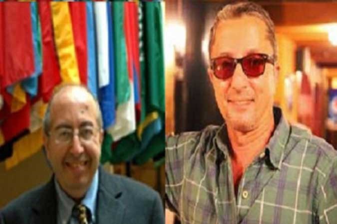 من اليمين اللبنانيان كامل حمادة صاحب المطعم، ثم وابل عبد الله