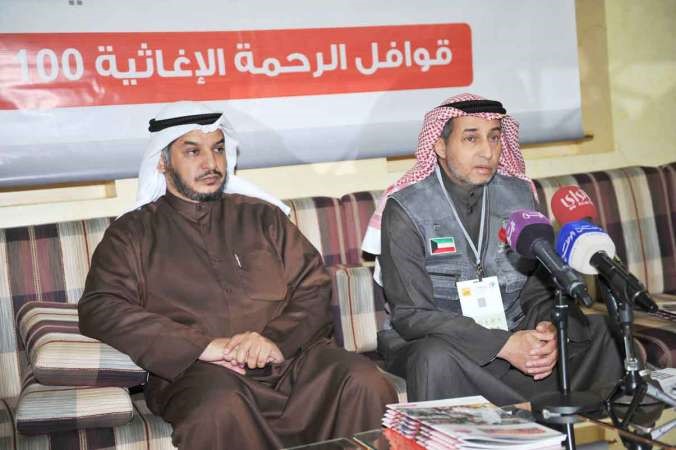  بدر بورحمة ود وليد العنجري خلال المؤتمر الصحافي هاني عبدالله