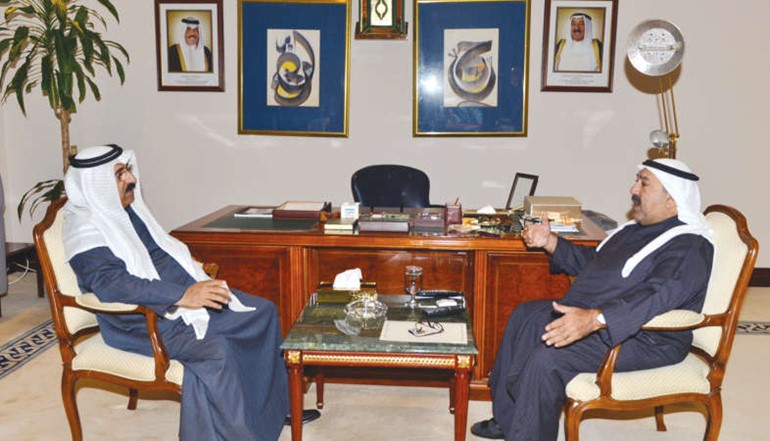  الشيخ ناصر صباح الاحمد خلال لقائه سفيرنا لدى اذربيجان﻿
