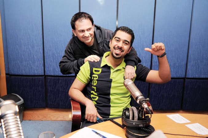 احمد الموسوي مع المخرج نايف الكندري	 فريال حماد﻿