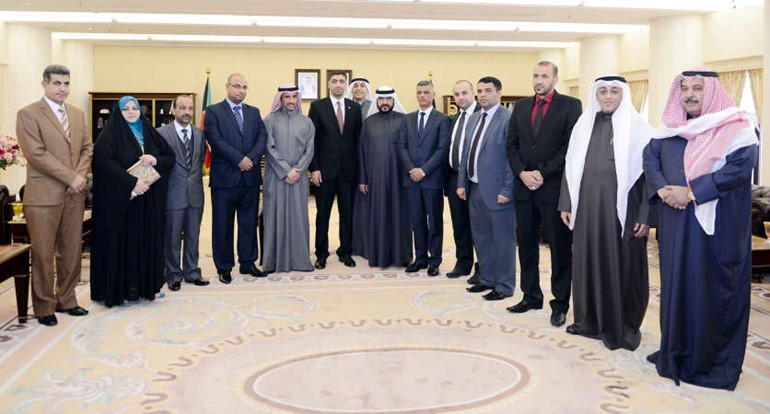 رئيس مجلس الامة مرزوق الغانم مع محافظ منطقة الديوانية بالجمهورية العراقية الشقيقة دعمار حبيب المدني﻿