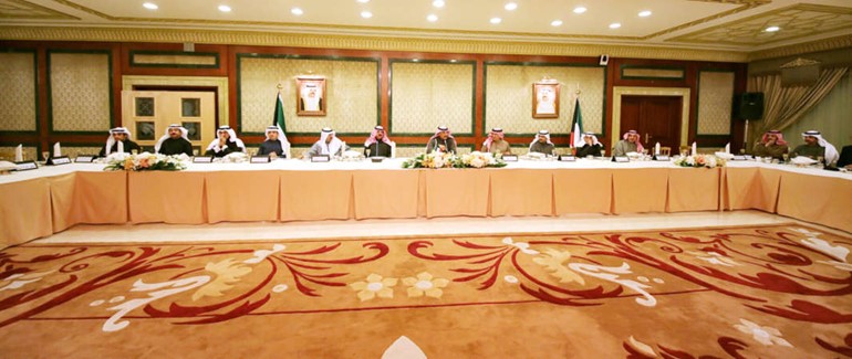  الشيخ صباح الخالد يلقي كلمته في حفل الافطار التكريمي بحضور خالد الجارالله وعدد من قيادات وزارة الخارجية﻿