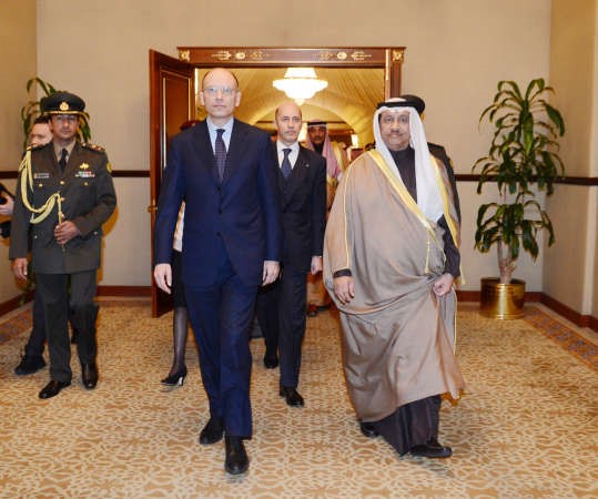 سمو رئيس الوزراء خلال لقائه رئيس الوزراء الايطالي ﻿