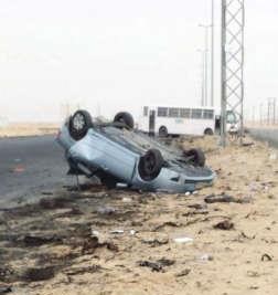مركبة العسكري بعد الحادث﻿
