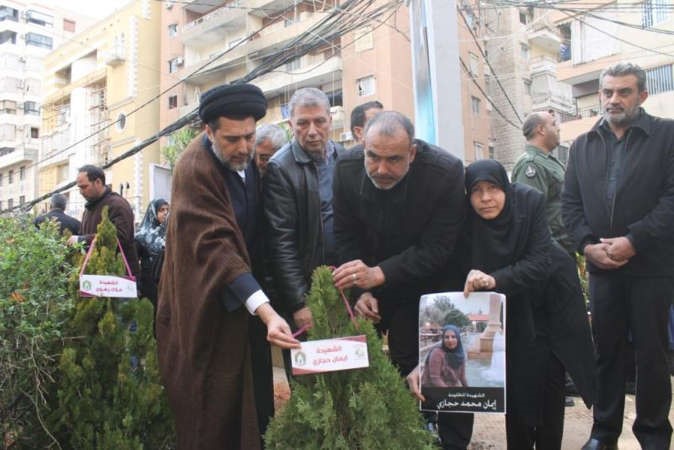  غرس اشجار باسماء الضحايا الذين سقطوا في تفجيري حارة حريك محمود الطويل