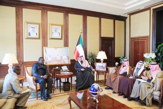 الشيخ صباح الخالد يتسلم اوراق اعتماد القائم بالاعمال الاصيل لسفارة افريقيا الوسطى﻿