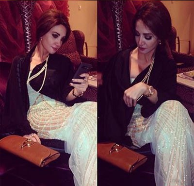بالصور.. ديانا حداد في "لوك " مميز في حفل زفاف اماراتي