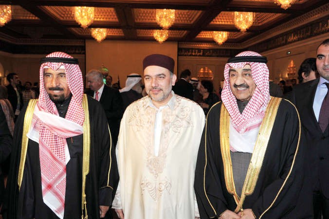 جاسم الخرافي والشيخ علي الجابر والسفير الليبي دمحمد عميش﻿