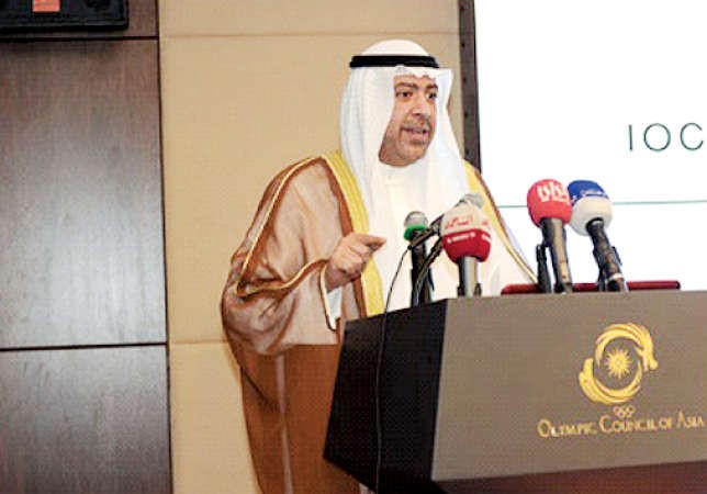 رئيس المجلس الاولمبي الاسيوي ورئيس اتحاد اللجان الوطنية الاولمبية الشيخ احمد الفهد﻿