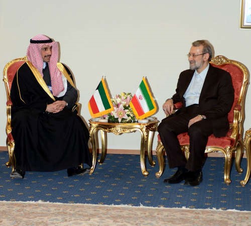 رئيس مجلس الام مرزوق الغانمخلال لقائه رئيس مجلس الشورى الايراني د علي لاريجاني﻿