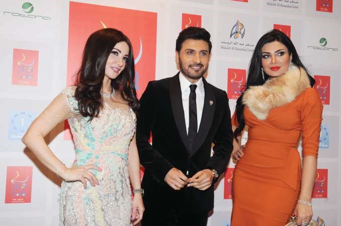 النجمة امل العوضي مع الفنانين ماجد المهندس وديانا حداد﻿