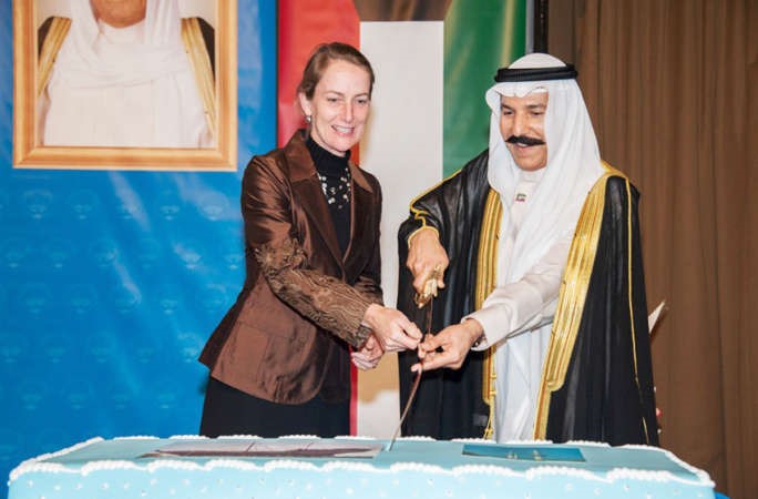 السفير خالد الشيباني اثناء حفل الاستقبال