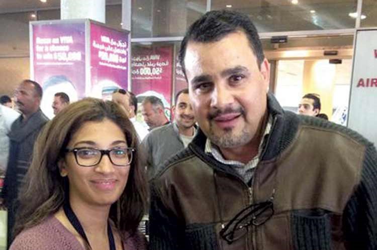 الفنان مجدي كامل مع الزميلة خلود ابو المجد﻿
