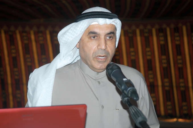 عبدالله الطريجي متحدثا خلال ورشة العمل﻿