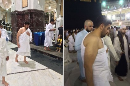 بالصور.. الجسمي يؤدي مناسك العمرة
