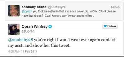 المعجبة Brandi تطلب الفستان من Oprah