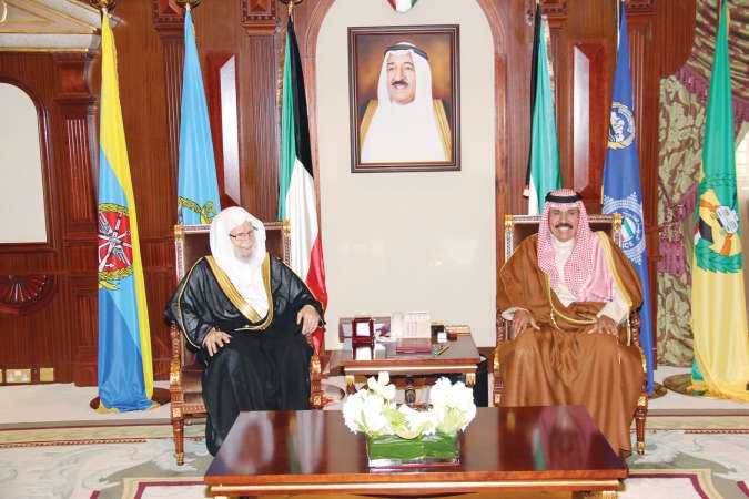 سمو نائب الامير وولي العهد الشيخ نواف الاحمد مستقبلا دعبدالله التركي