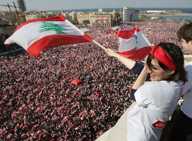 صورة ارشيفية لتظاهرات 14 اذار 2005 