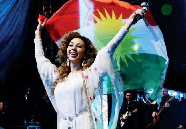ميريام فارس خلال الحفل بكردستان