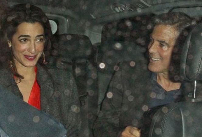 امل و Clooney في اول عشاء لهما