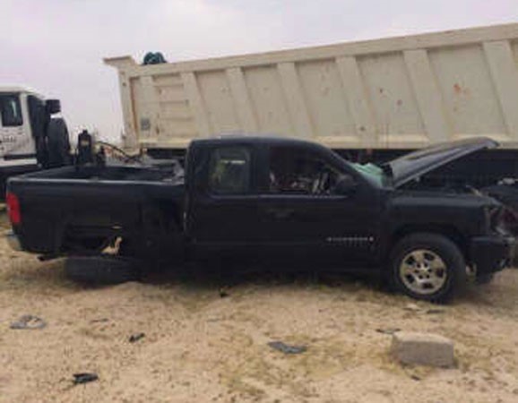الحادث من زاوية اخرى وتبدو شاحنة الباكستاني
