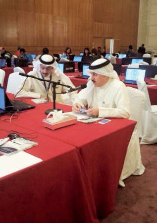 المباركي متحدثا في المركز الاعلامي﻿