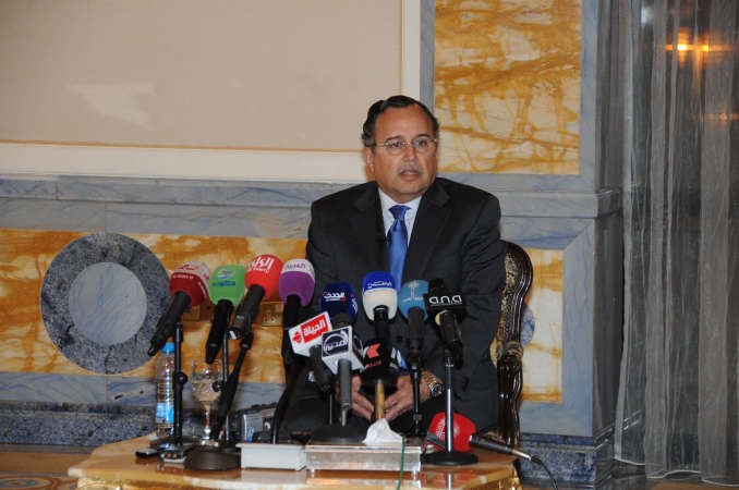 وزير الخارجية المصري نبيل فهمي خلال المؤتمر هاني الشمري