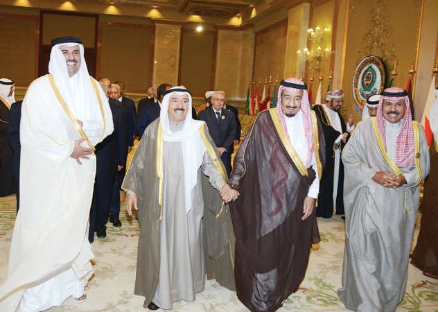  صاحب السمو الامير الشيخ صباح الاحمد وسمو ولي العهد الشيخ نواف الاحمد وصاحب السمو الملكي الامير سلمان بن عبدالعزيز وصاحب السمو الشيخ تميم بن حمد 