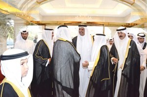 استقبال حافل لسمو امير قطر في ديوان سمو الشيخ سالم العلي