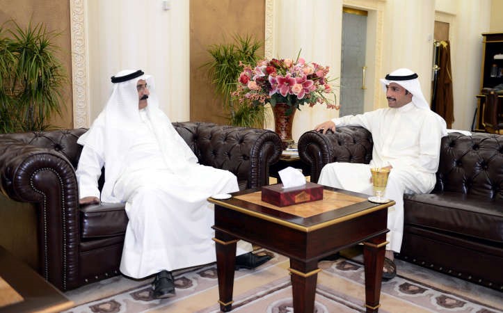رئيس مجلس الامة مرزوق الغانم خلال استقباله سفيرنا لدى اذربيجان سعود الرومي﻿