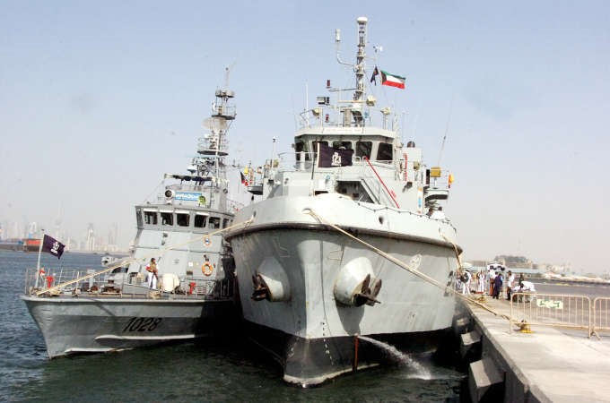 السفينة الباكستانية لدى وصولها الى ميناء الشويخ 