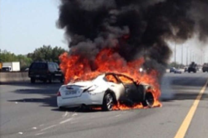 المركبة بعد انقلابها على طريق الملك فهد