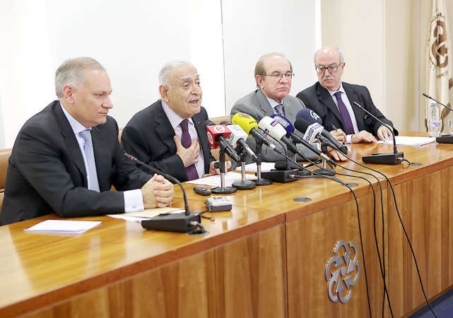 رئيس جمعية مصارف لبنانفرنسوا باسيلخلال مؤتمر صحافي في مقر الجمعية وسط بيروت	محمود الطويل﻿
