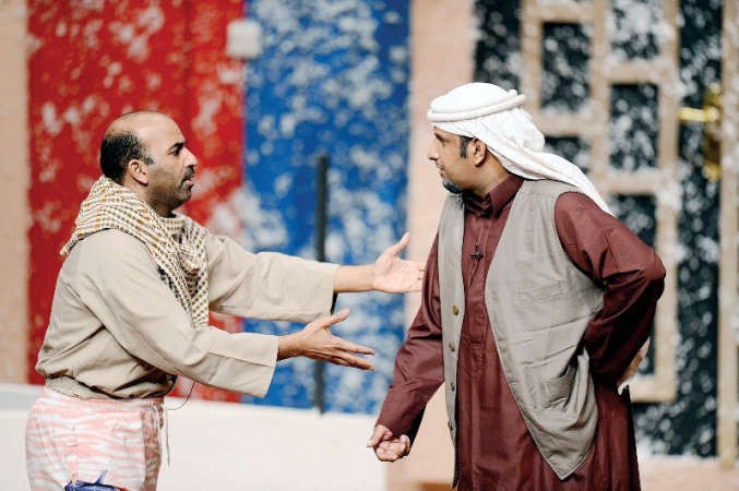 العجيرب مع طارق العلي في مسرحية تحت الصفر﻿