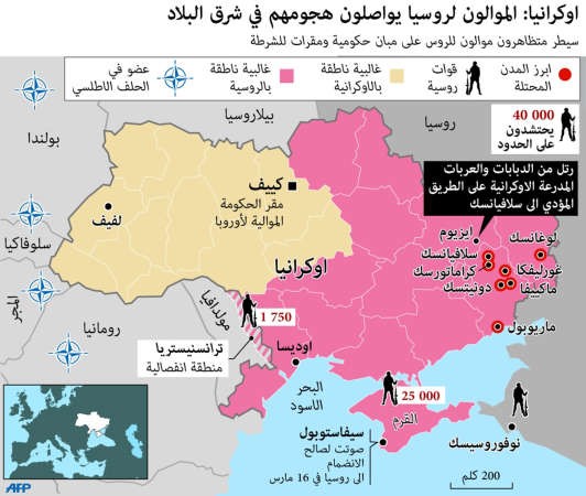 ناقلات جند ترفع العلم الروسي تدخل سلافيانسك وموسكو تحذر من تفتت أوكرانيا 