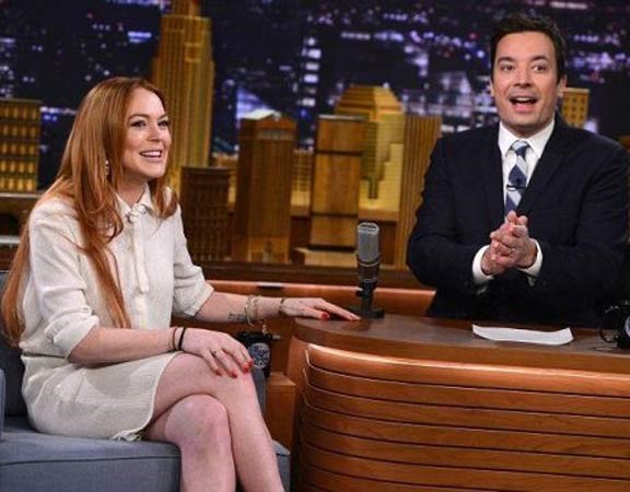 Lindsay Lohan مع Jimmy Fallon