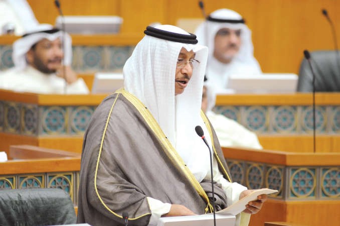 سمو رئيس الوزراء الشيخ جابر المبارك يلقي بيانا يوضح فيه عدم دستورية الاستجوابهاني الشمري