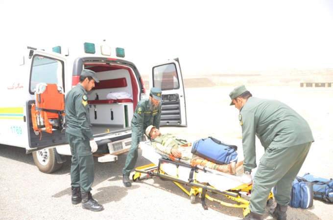 الخدمات الطبية واداء جيد في اسعاف المصابين في اطار التمرين﻿