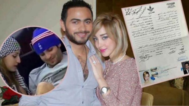 بالصور.. تامر ينفي الطلاق ويؤكد خلافه مع زوجته التي تزوجت بزميلها قبله 