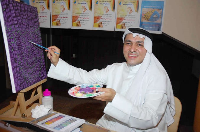 ال رشيد يرسم احدى اللوحات		 هاني عبدالله﻿