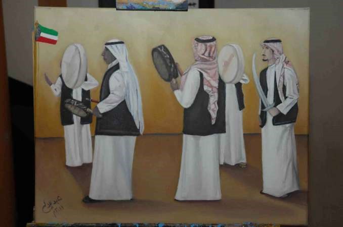 احدى لوحات الفنان عبدالاله ال رشيد﻿
