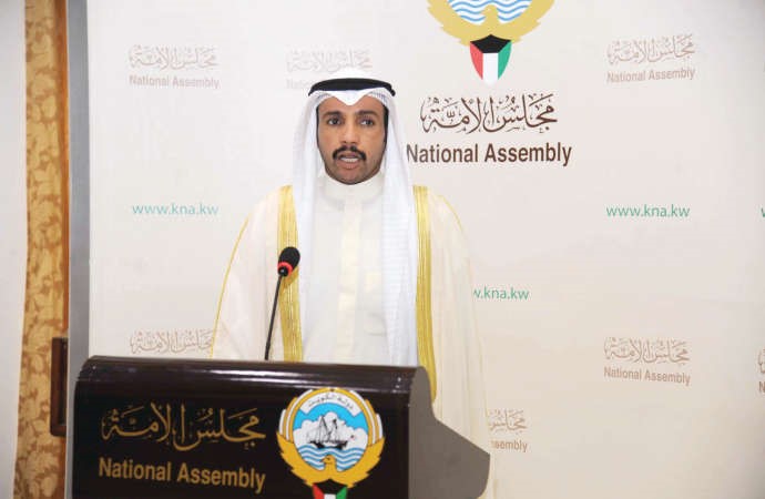 رئيس مجلس الامة مرزوق الغانم متحدثا 