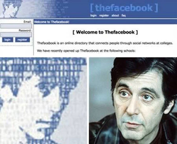 2- كان الممثل ال باتشينو اول وجه يستخدم كواجهة Facebook
