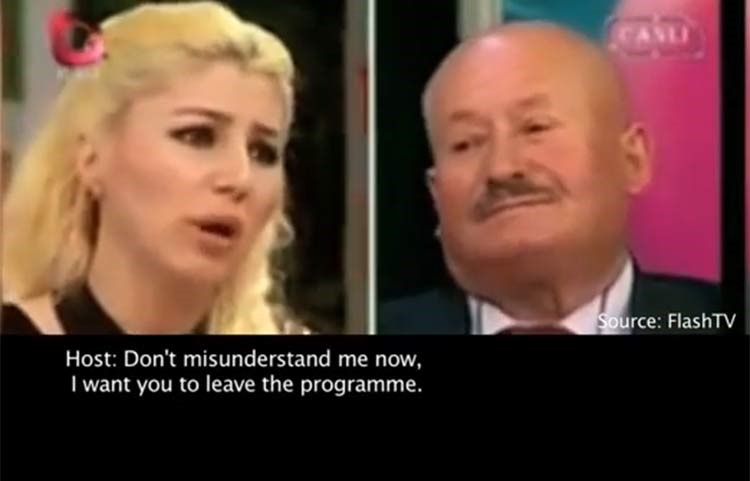 بالفيديو.. مذيعة تطرد ضيفاً تركياً قتل امرأتين وأتى يبحث عن الثالثة ببرنامج تلفزيوني 