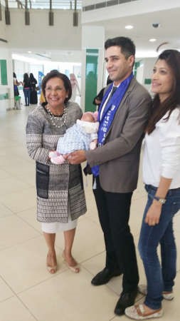 المتفوق بول صيعي وحرمة د جوليت وابنتهما الرضيعة مع د موضي 