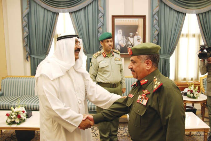 الشيخ مشعل مرحبا بالعميد الركن عبدالعزيز بن سعود ال خليفة 