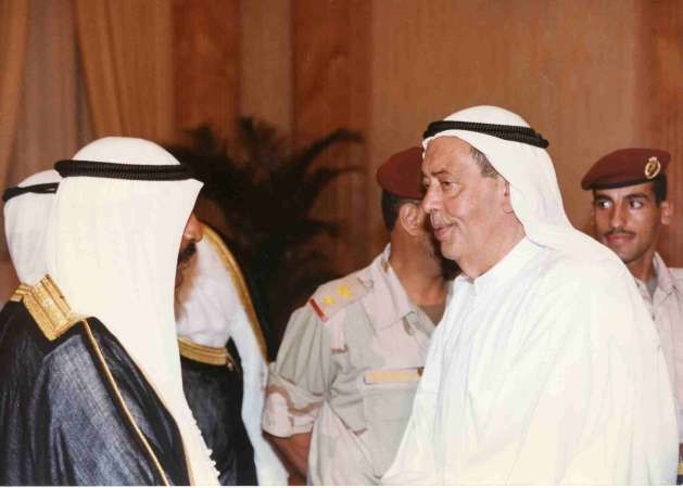 المغفور لهما باذن الله تعالى سمو الامير الوالد الشيخ سعد العبدالله والعم خالد يوسف المرزوق﻿