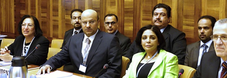 دعلي العبيدي خلال مشاركته في الاجتماع