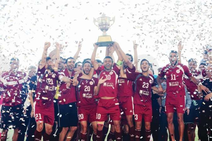 فرحة لاعبي النجمة بالكاس عدنان الحاج علي