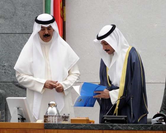 الرئيس الغانم والشيخ محمد الخالد خلال الجلسة
﻿